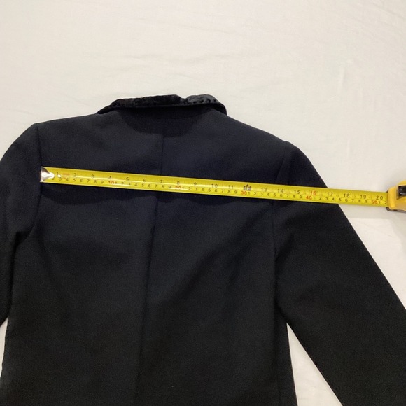 VTG Rampage Black Velvet Collar Longline Blazer Jacket Womens Goth Whimsy size 7 - Picture 5 of 10